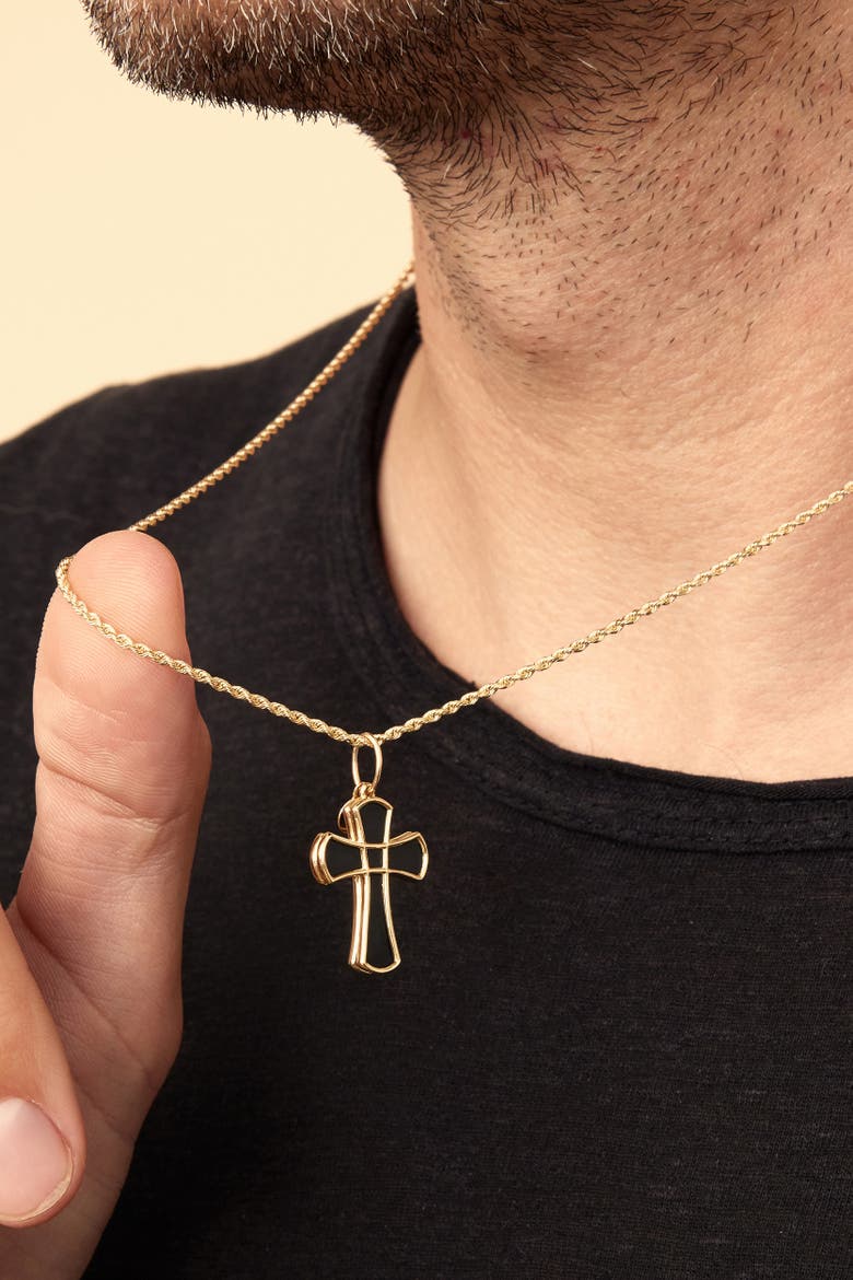 14K Gold Bless Me Pendant Charm, Alternate, color, Yellow Gold