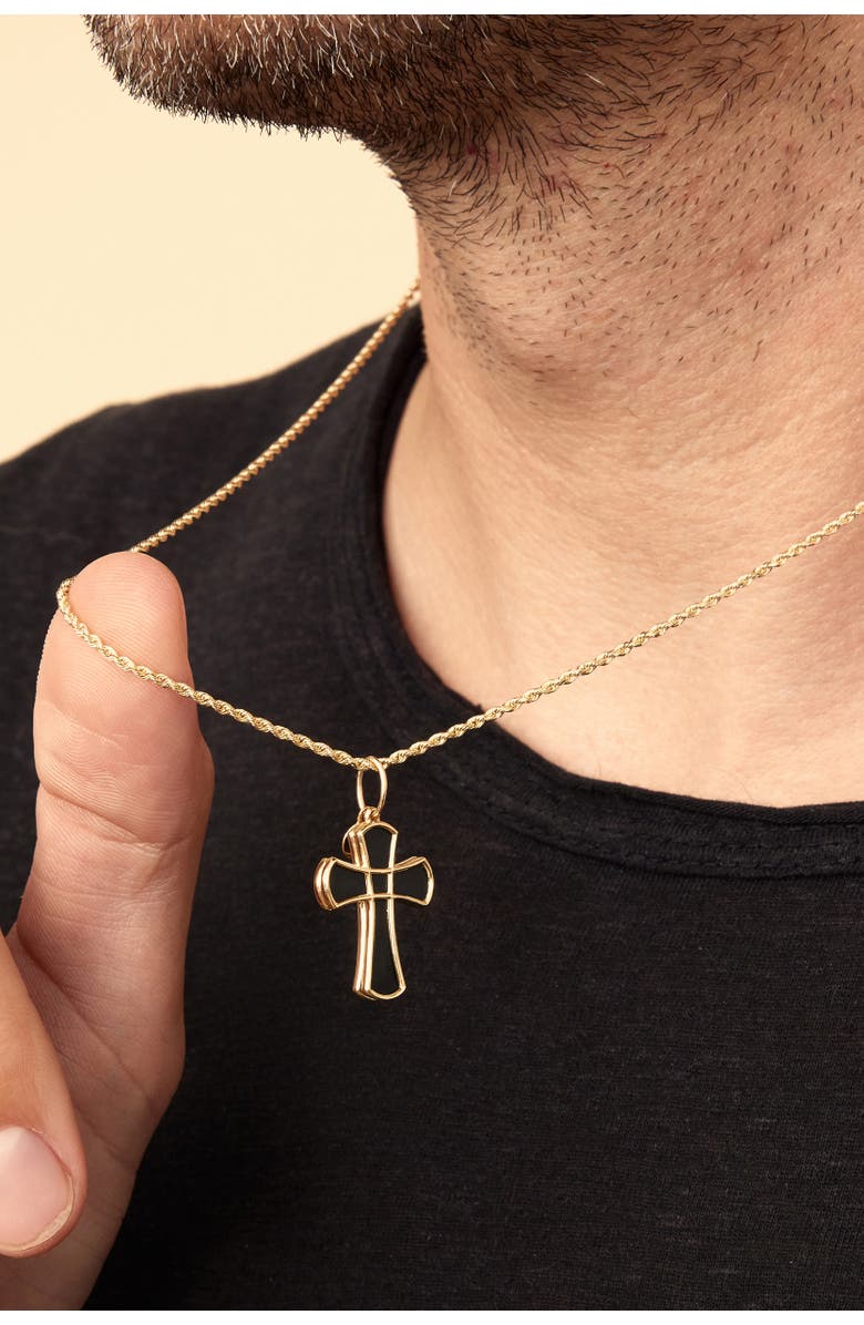 Oradina 14K Gold Bless Me Pendant Charm, Alternate, color,