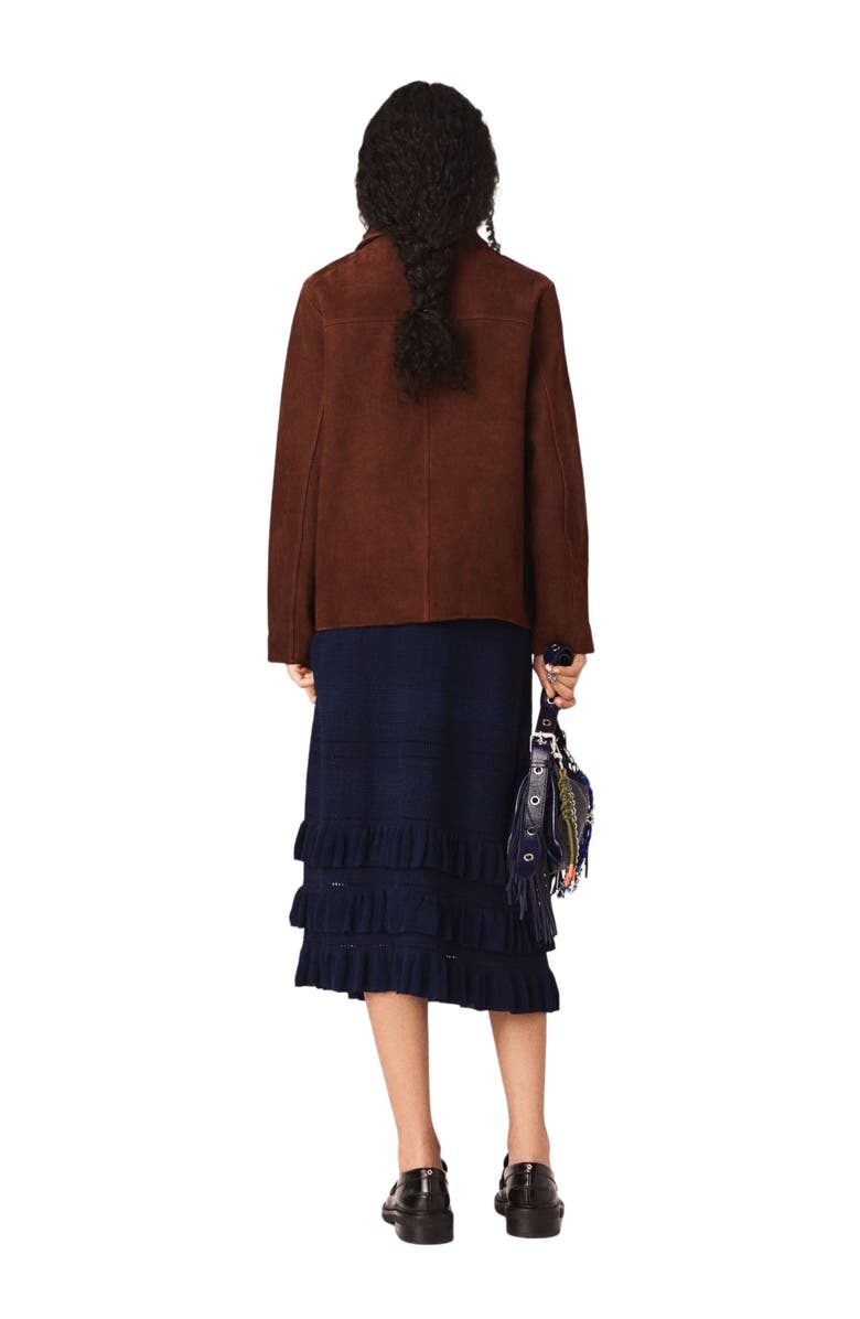 maje Suede jacket, Alternate, color, Chocolate Brown