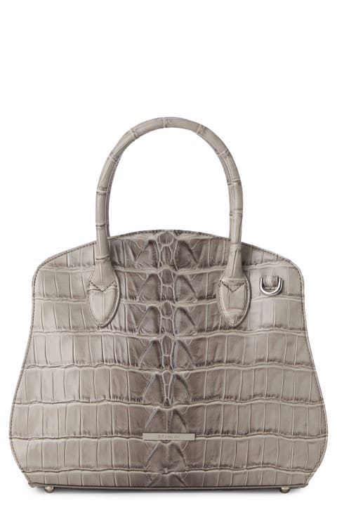 Rosetta Croc Embossed Leather Satchel