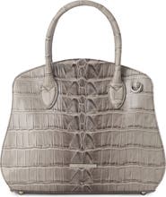 Brahmin Rosetta Croc Embossed Leather Satchel