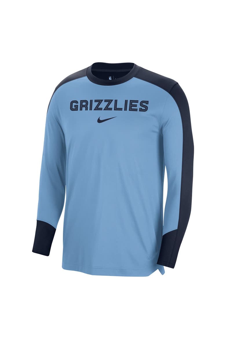 Men's Nike Light Blue Memphis Grizzlies 2024/25 Authentic Pre-Game Legend Long Sleeve Shooting Shirt, Alternate, color, Light Blue