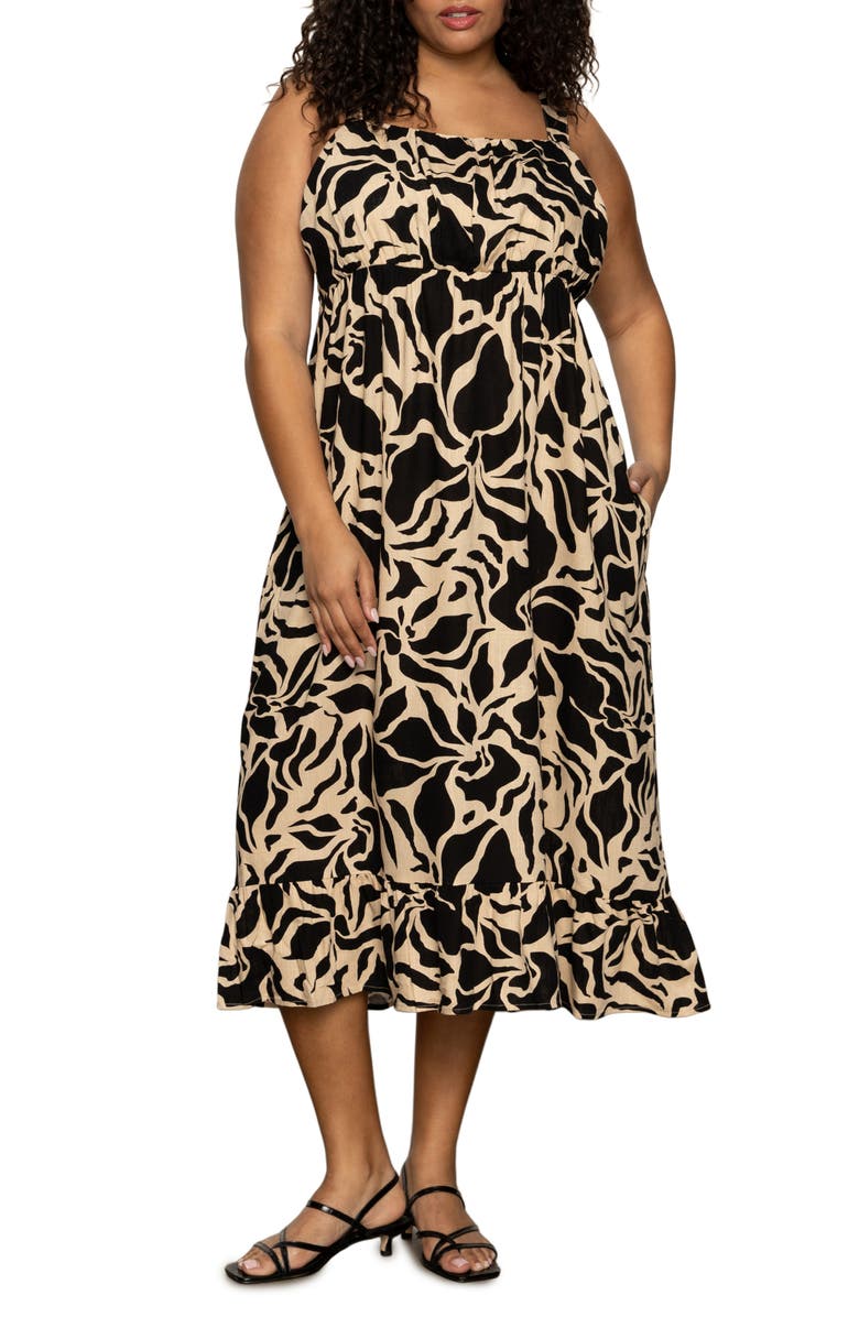 Sanctuary Sleeveless Midi Sundress, Alternate, color, Mirage