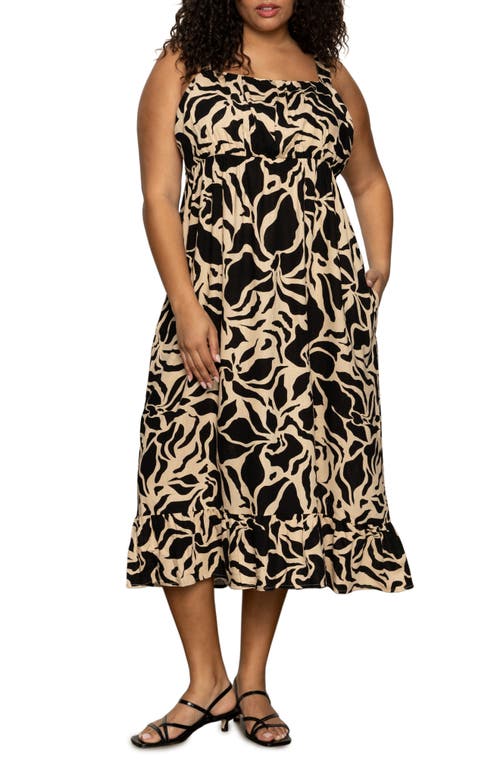 Sanctuary Sundance Sleeveless Midi Sundress In Gray
