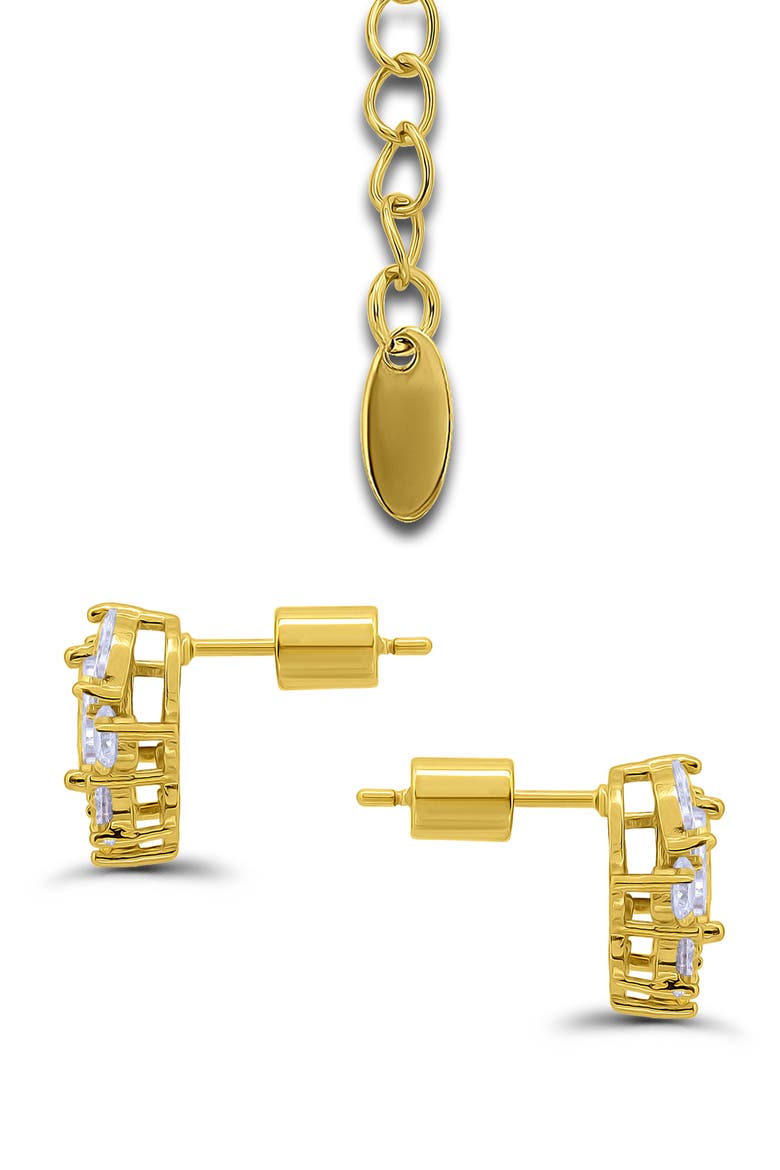 Pear Cluster Pendant Necklace & Drop Earrings Set, Alternate, color, GOLD/ RED