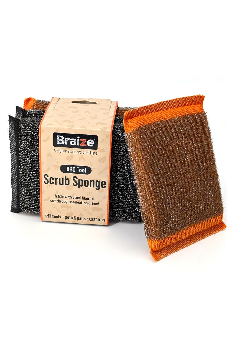 Steel Scrubbing Sponges, Main, color, Black