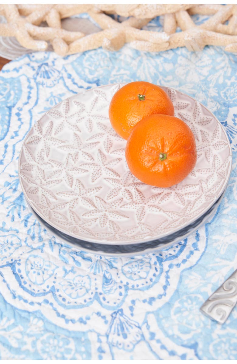 Gallerie II Sea Star Embossed Coastal Serving Plates Set of 2, Alternate, color, Blue