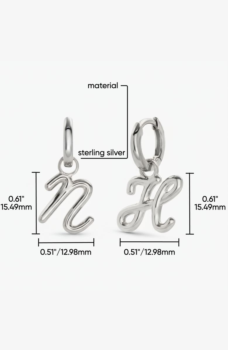 Oak & Luna Mini Signature Initial Huggie Earrings, Alternate, color, Letter S