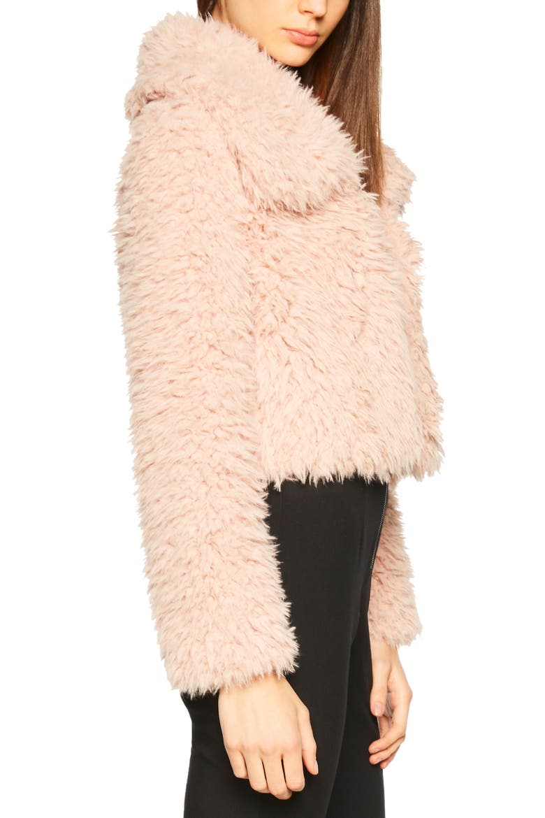 Faux Fur Jacket, Alternate, color, POWDER PINK