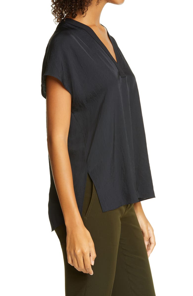 Vince Rib Trim V-Neck Top, Alternate, color, 