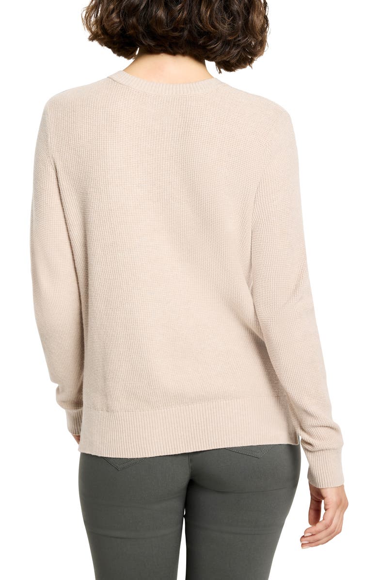 NIC+ZOE Waffle Stitch V-Neck Sweater, Alternate, color, Taupe