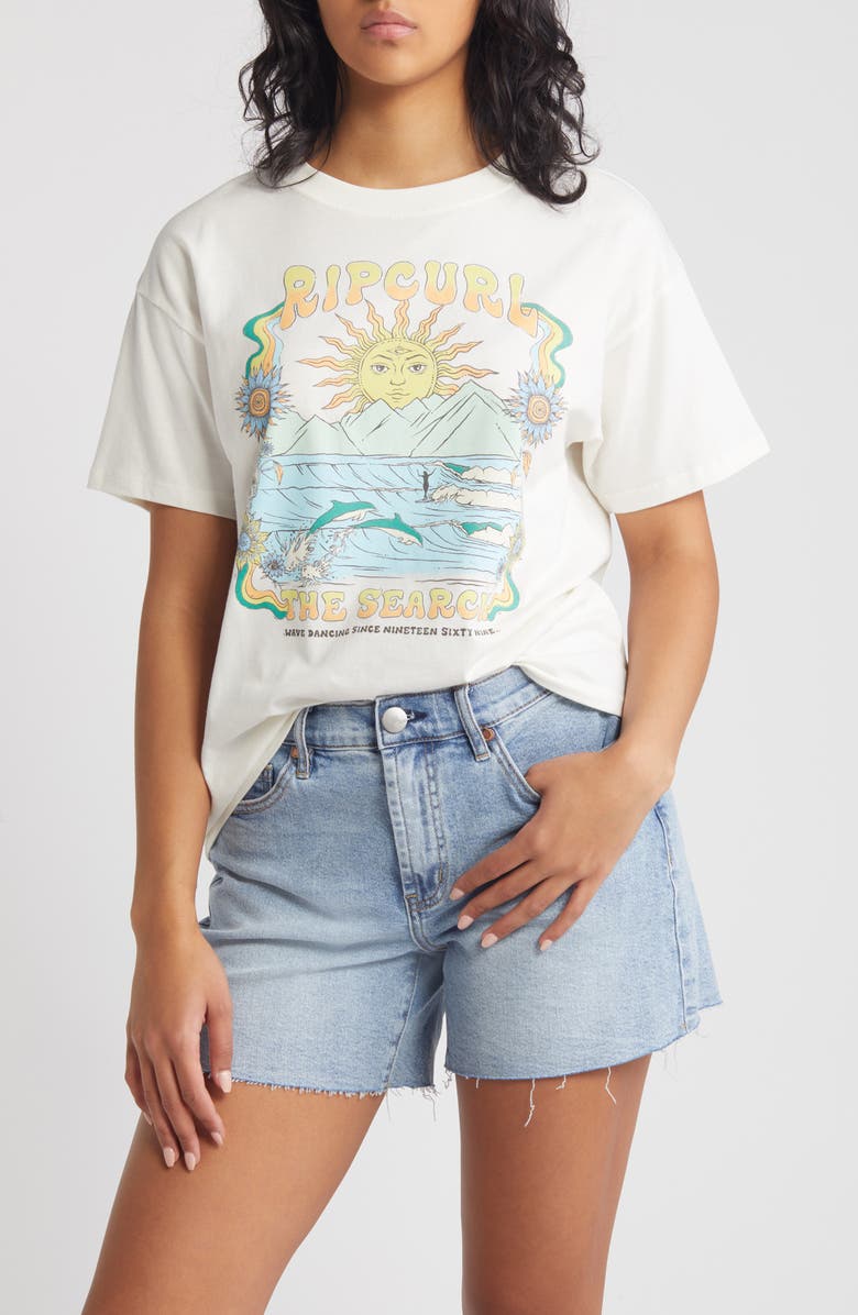Rip Curl Wave Dancer Relaxed Graphic T-Shirt, Main, color, Bone