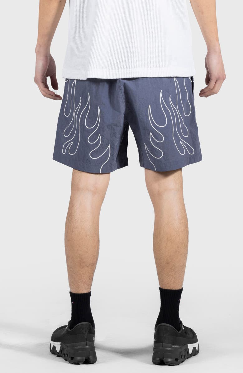 PLEASURES Fiery Nylon Running Shorts, Alternate, color, Grey