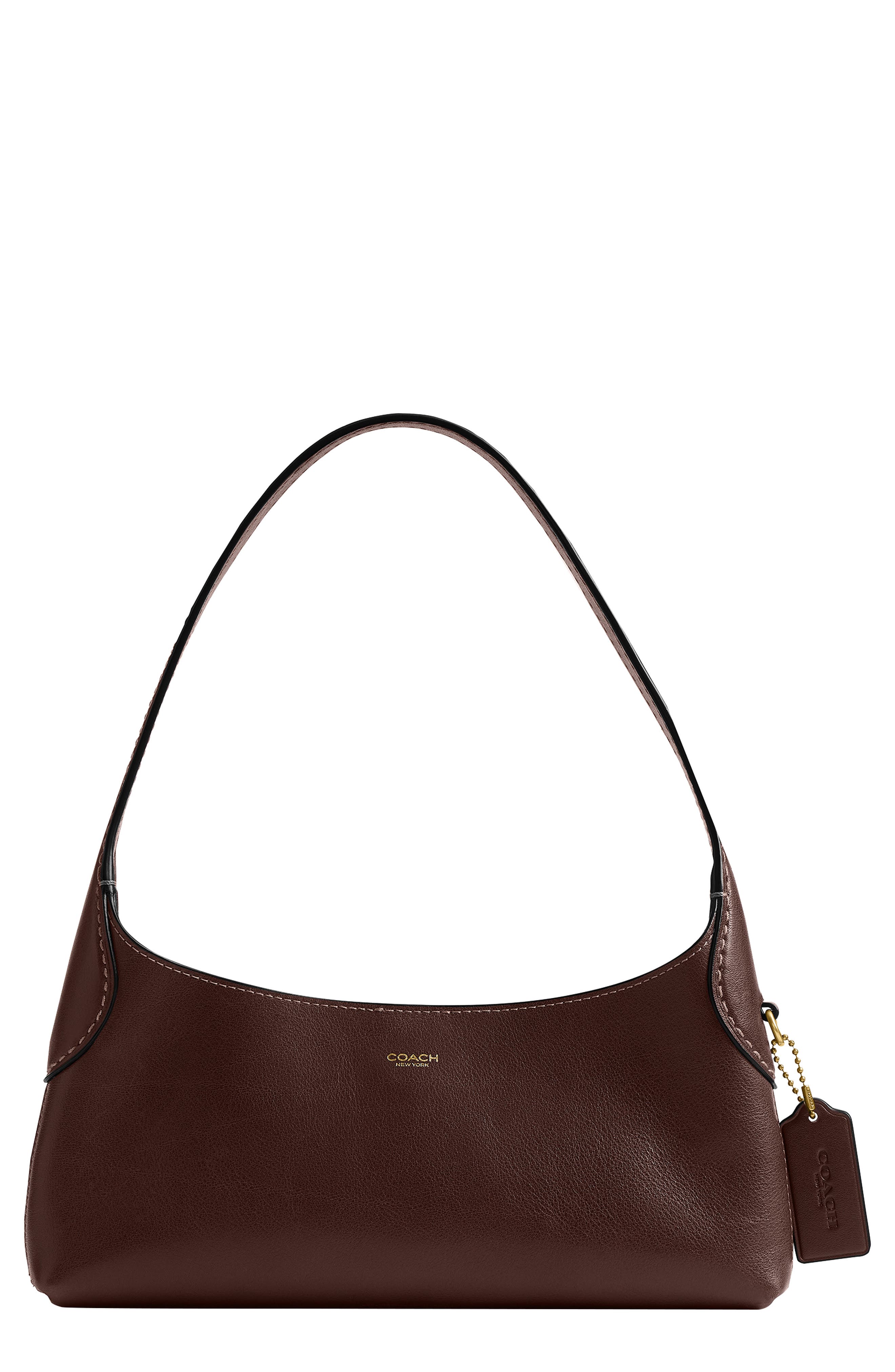 Brooklyn Leather Shoulder Bag, Main, color, B4/ MAPLE