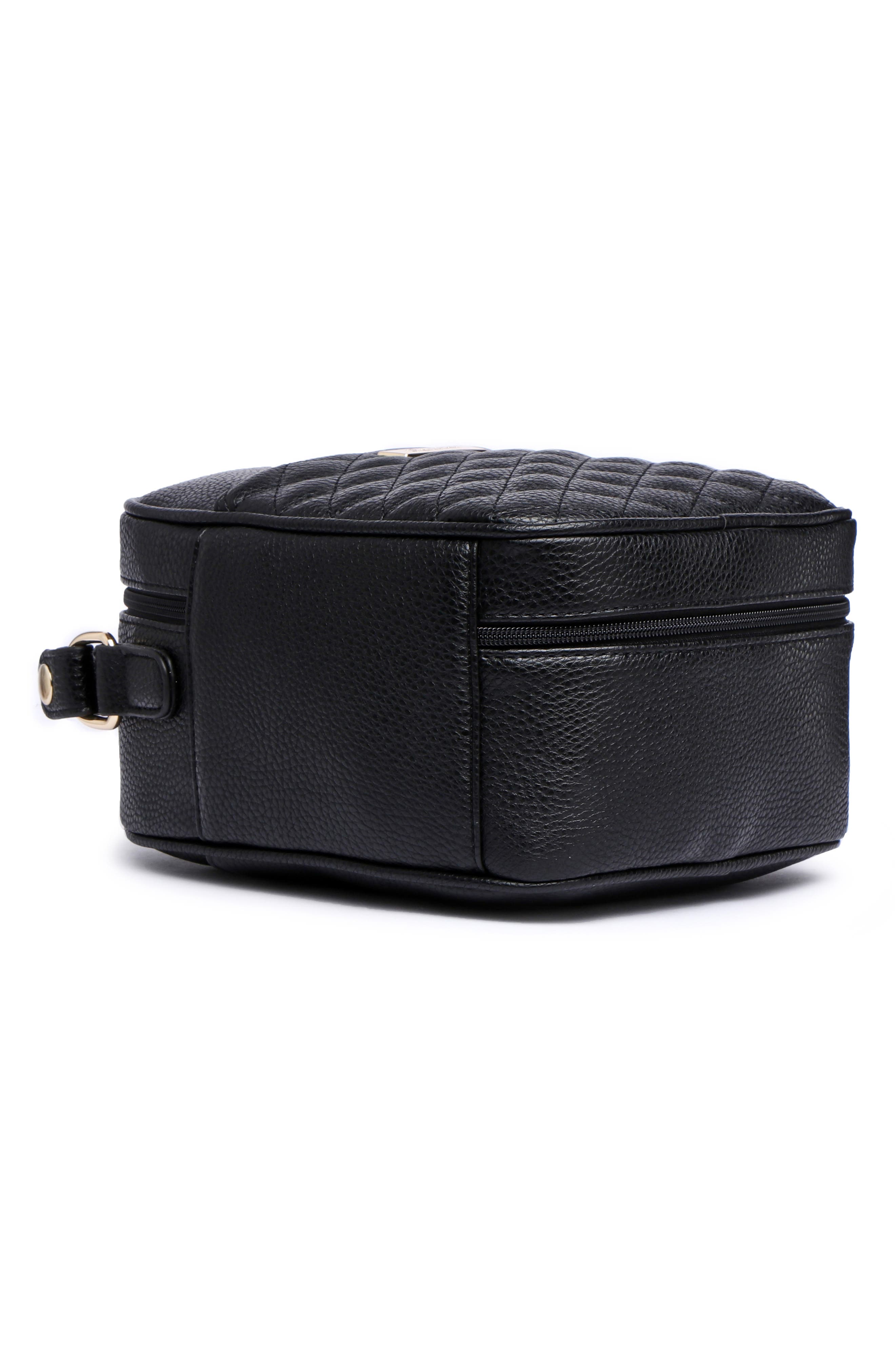 Luli Bebé Monaco Faux Leather Snack Bag, Alternate, color, Ebony Black