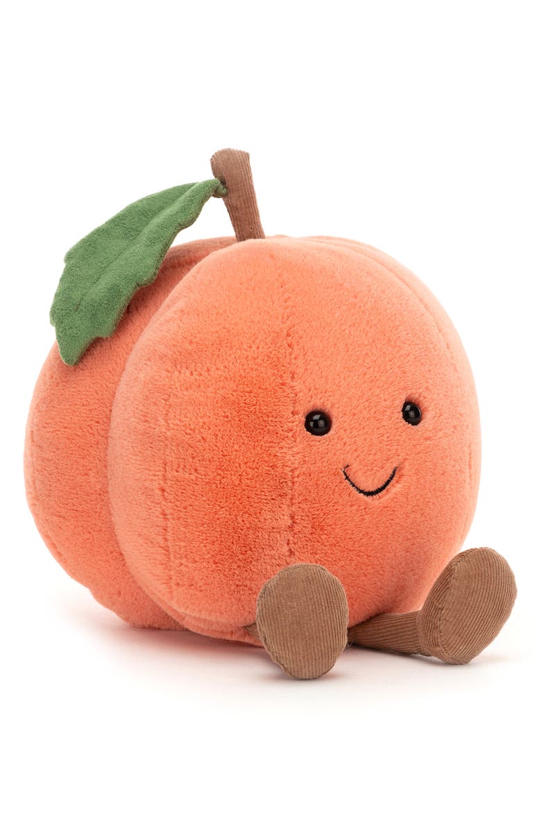 Jellycat Amuseable Peach Stuffed Animal, Main, color, 