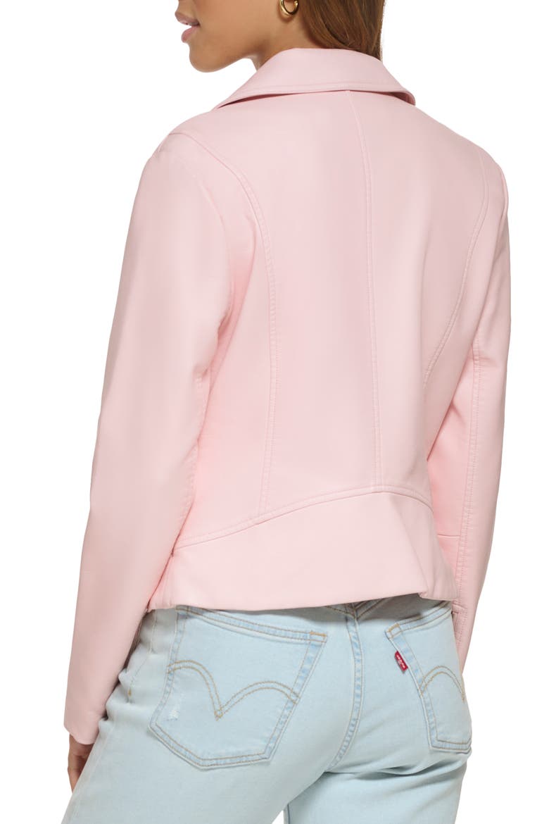 Faux Leather Moto Jacket, Alternate, color, ROSE QUARTZ