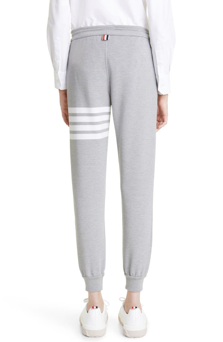 Thom Browne 4-Bar Detail Ottoman Rib Cotton Joggers, Alternate, color, 