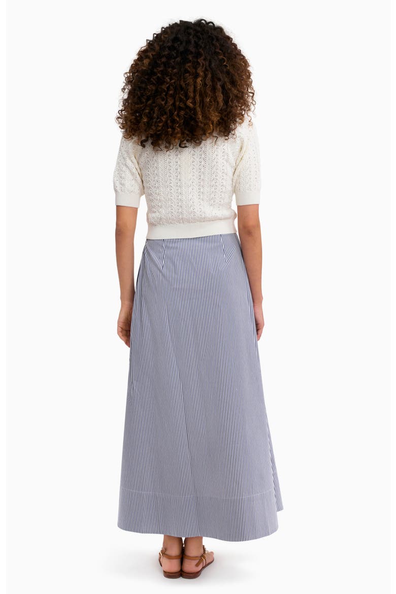 Joselene Poplin Skirt, Alternate, color, Navy Stripe