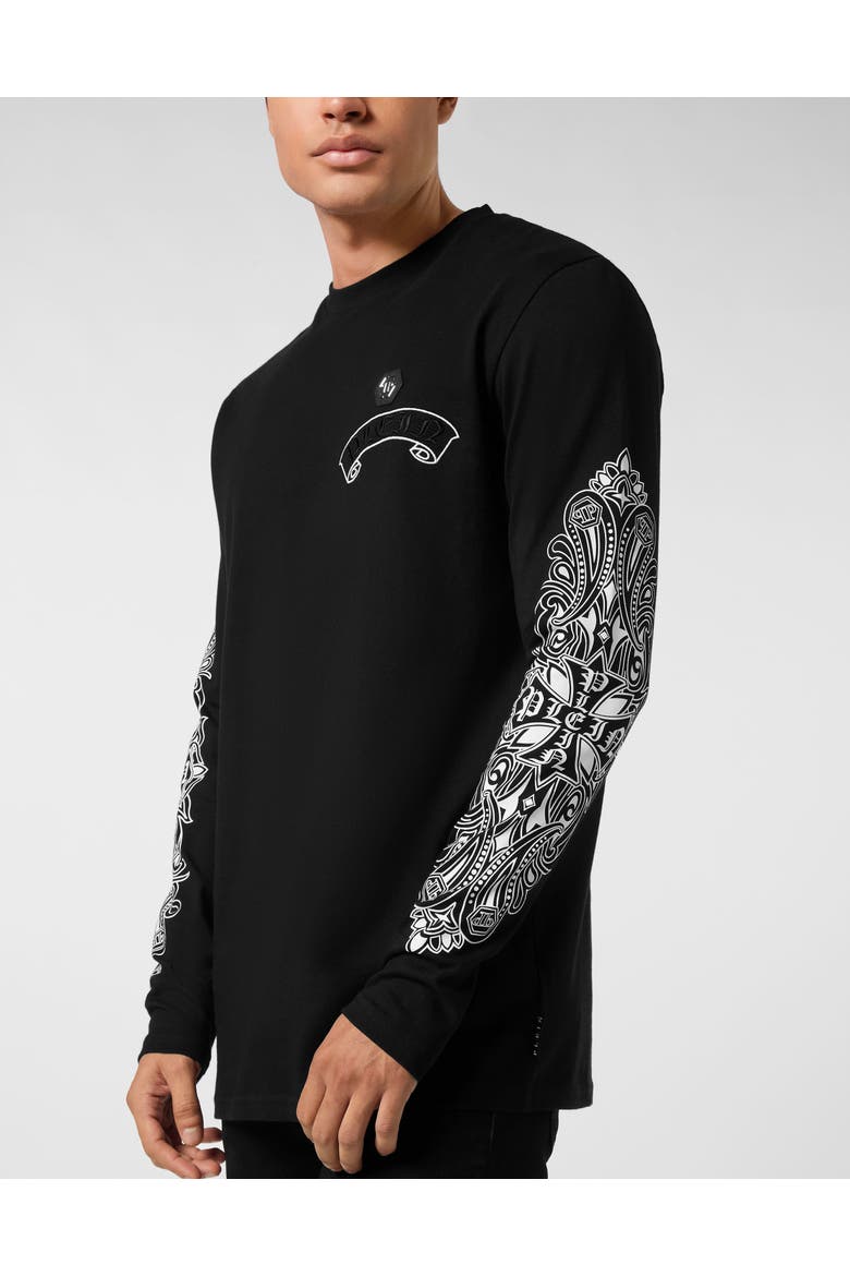 Long Sleeve T-Shirt Chrome Crest Men, Alternate, color, black
