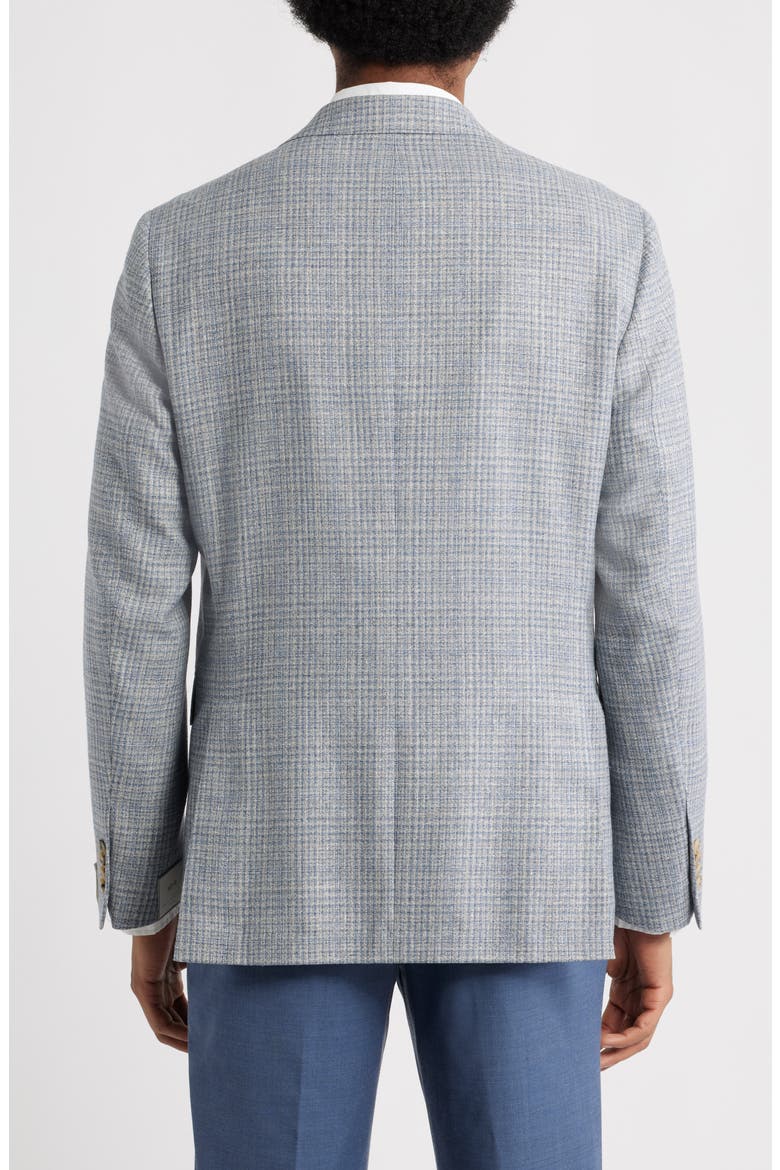 Midland Contemporary Fit Light Grey Plaid Wool & Silk Sport Coat, Alternate, color, LIGHT GREY