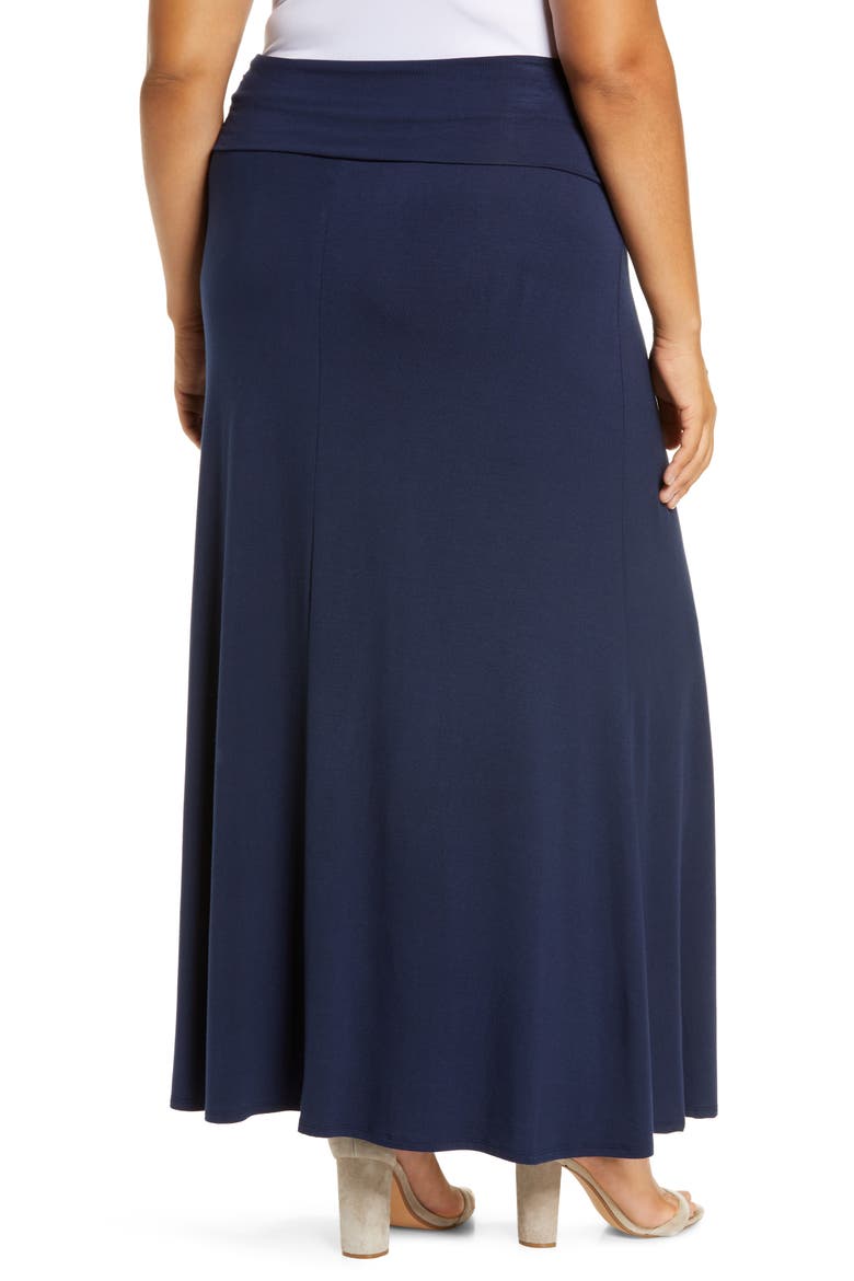 Fold Over Maxi Skirt, Alternate, color, NAVY