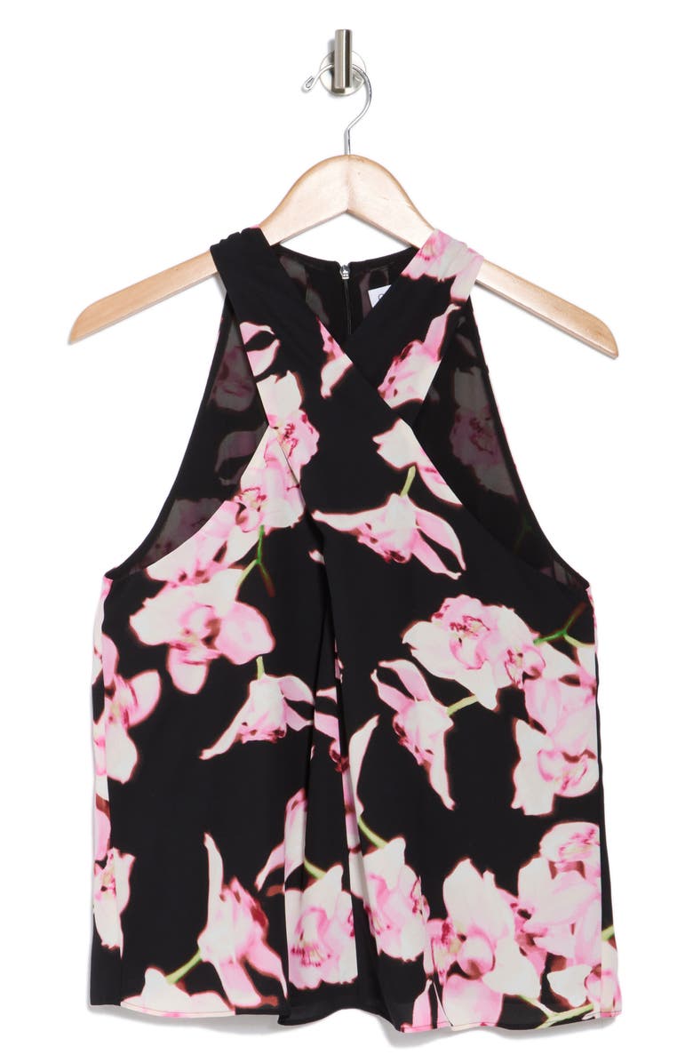 Calvin Klein Floral Halter Neck Sleeveless Top, Alternate, color,