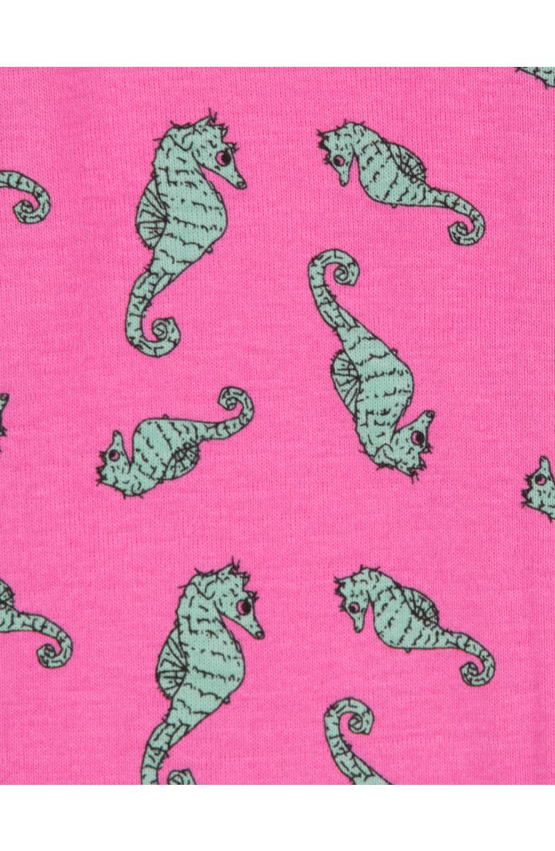 Leveret Footed Printed Cotton Pajamas, Animal, Holiday & Fun Prints, Alternate, color, Sea Horse