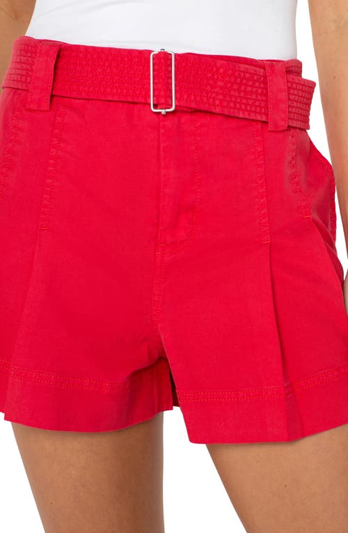 Liverpool Los Angeles Pleated Trouser Shorts In Geranium