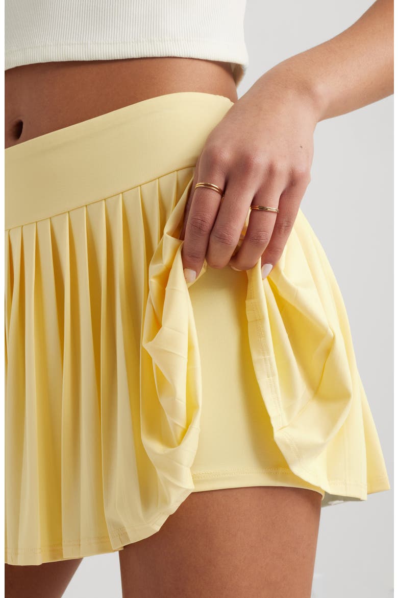 Pleated Miniskort, Alternate, color, YELLOW MELLOW