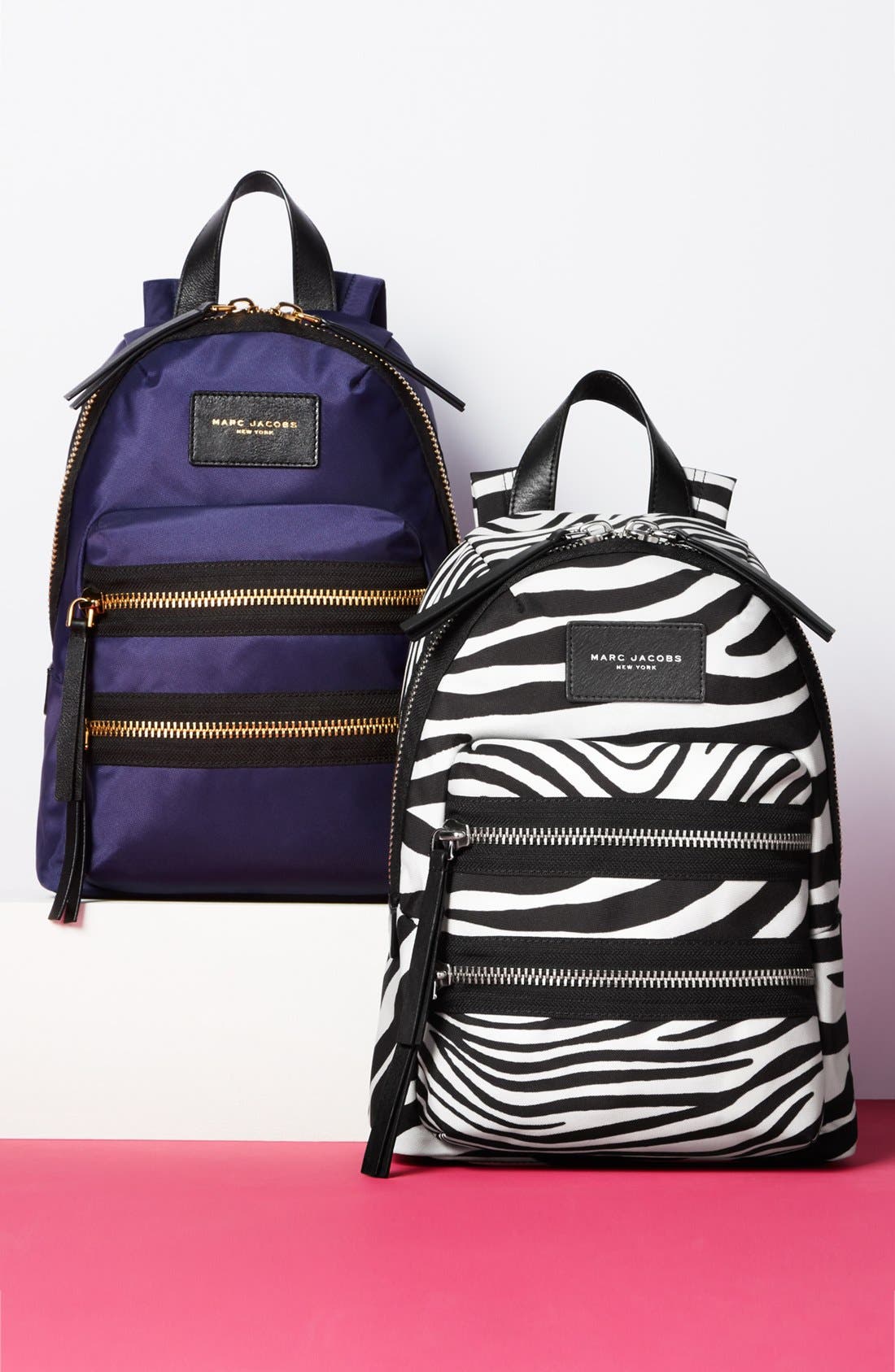 'Mini Biker' Nylon Backpack, Alternate, color, BLACK