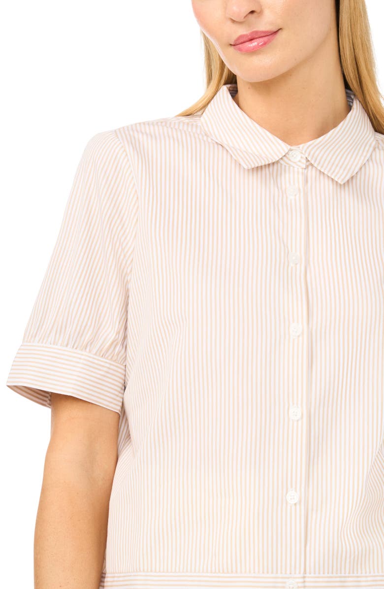 Halogen<sup>®</sup> Stripe Puff Sleeve Button-Up Shirt, Alternate, color, 