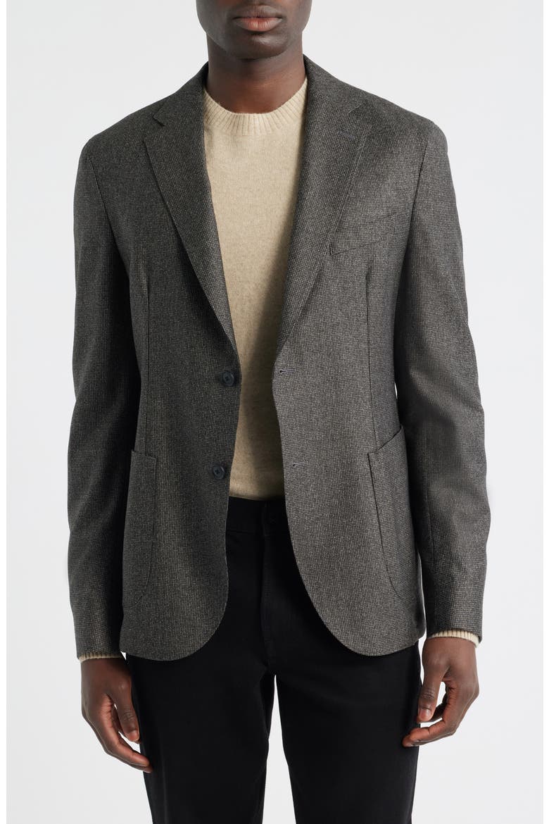 Hanry Slim Fit Brown Microcheck Virgin Wool Sport Coat, Main, color, DARK BROWN