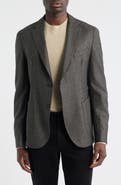 BOSS Hanry Slim Fit Brown Microcheck Virgin Wool Sport Coat