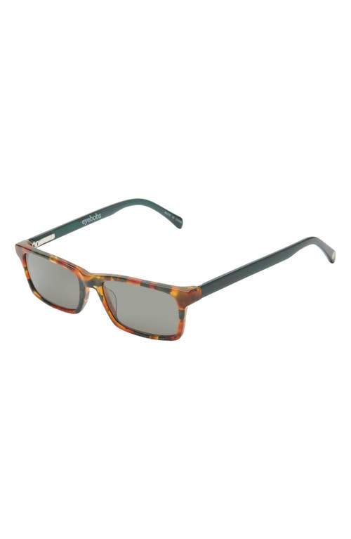 Eyebobs Number Cruncher 53mm Polarized Rectangular Sunglasses In Green/brown Tortoise Forest