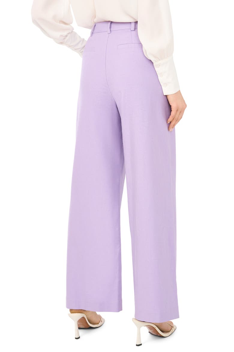 Pleated High Waist Linen Blend Dress Pants, Alternate, color, SOFT LAVENDER