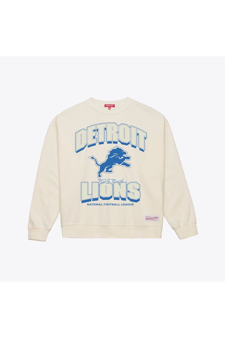 Women's  Mitchell & Ness  Cream Detroit Lions Tonal Arch Sweatshirt, Alternate, color, Cream