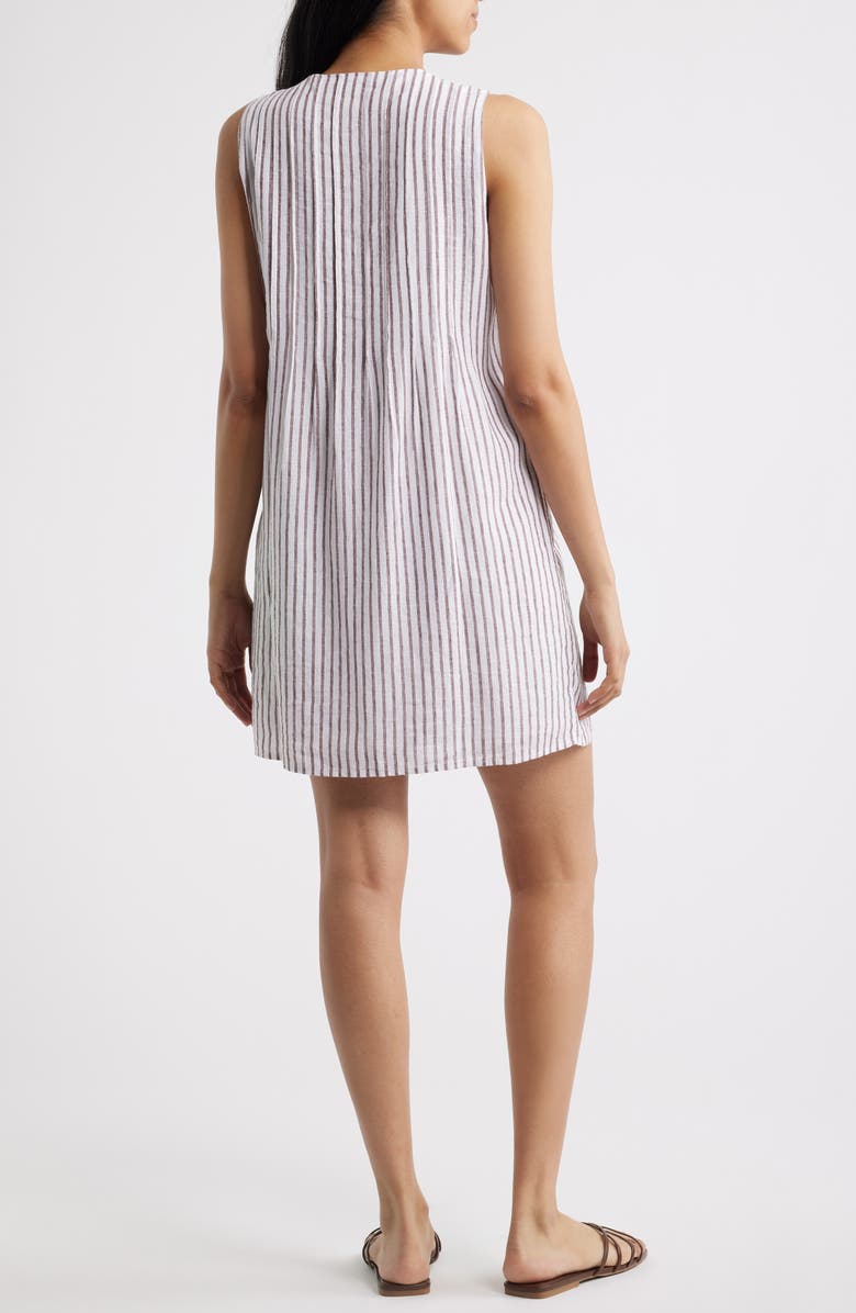Cloth & Stone Pintuck Button Front Dress, Alternate, color, Cocoa Brown Stripe