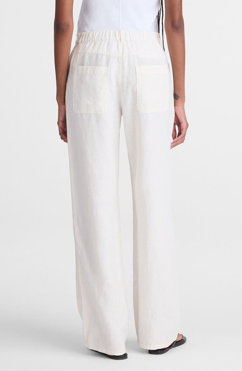 Madewell The Zoe Relaxed Straight Pants in 100% Linen, Alternate, color, Ivory Linen