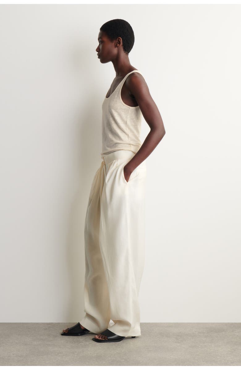 COS Linen-jersey Tank Top, Alternate, color, Off-White