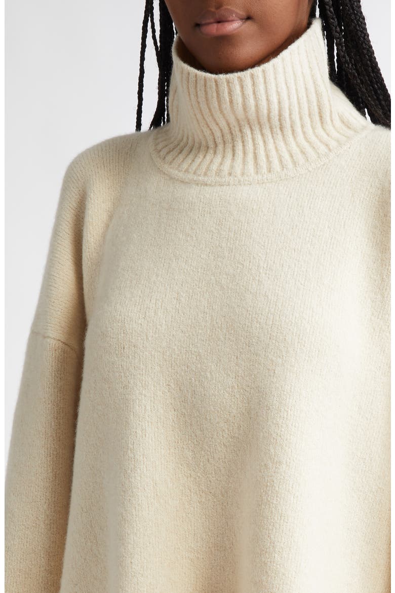Sandra Cashmere & Wool Blend Turtleneck Sweater, Alternate, color, ECRU