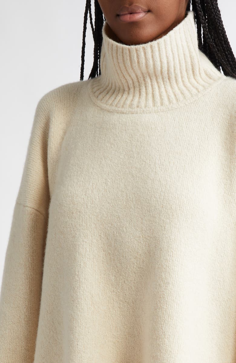 Proenza Schouler Sandra Cashmere & Wool Blend Turtleneck Sweater, Alternate, color, Ecru
