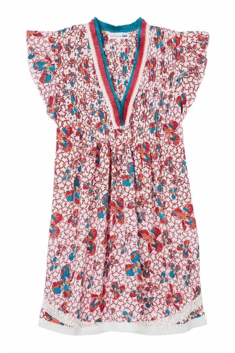 Women's Iris Lace Mini Dress - Vilebrequin X Poupette St Barth, Main, color, COQUELICOT