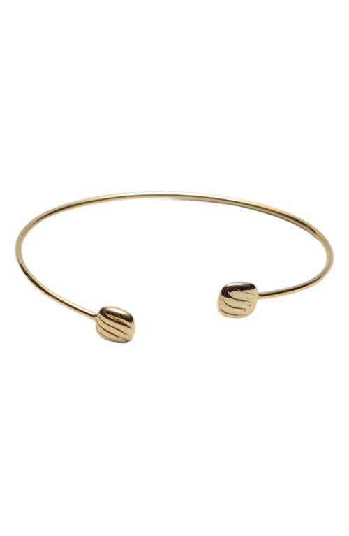 Argento Vivo Sterling Silver Rib Textured Cuff Bracelet In Gold