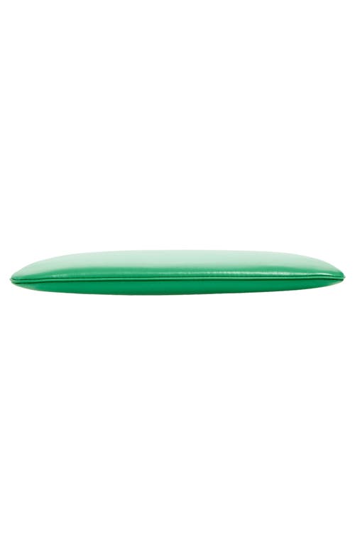 Comme Des Garçons Medium Classic Leather Zip-up Pouch In Green