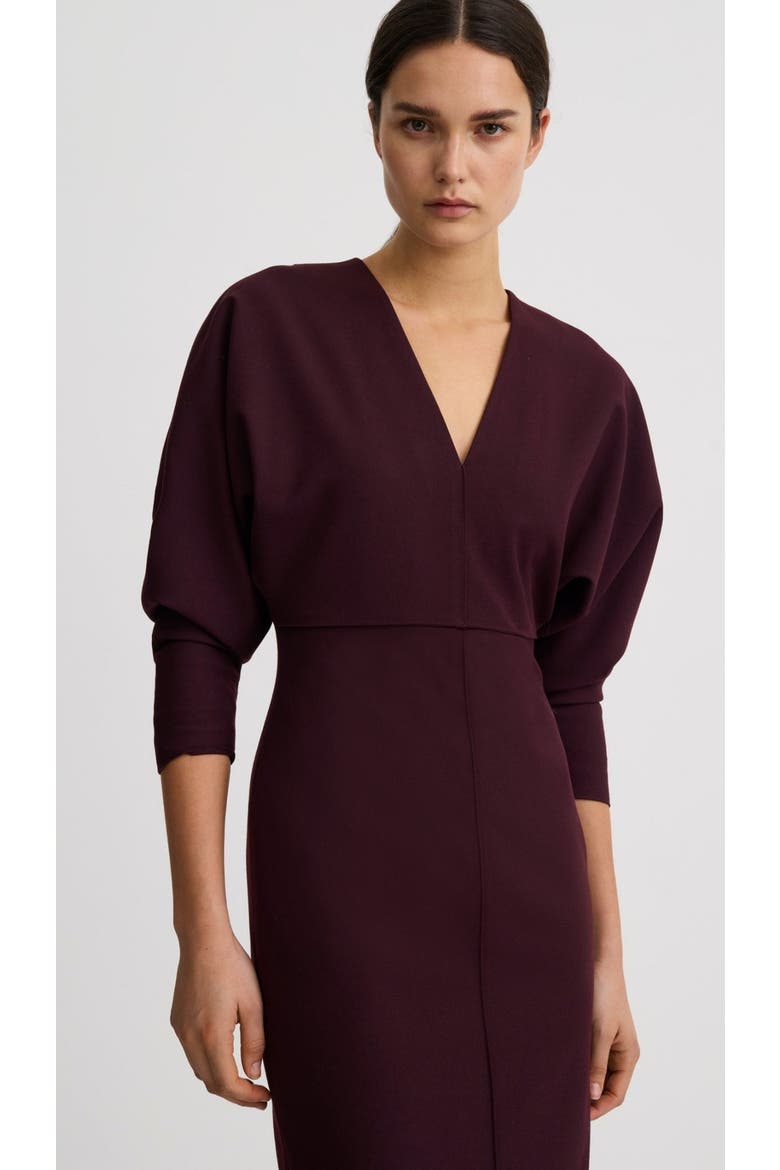 V-Neck Dolman Dress, Alternate, color, Plum