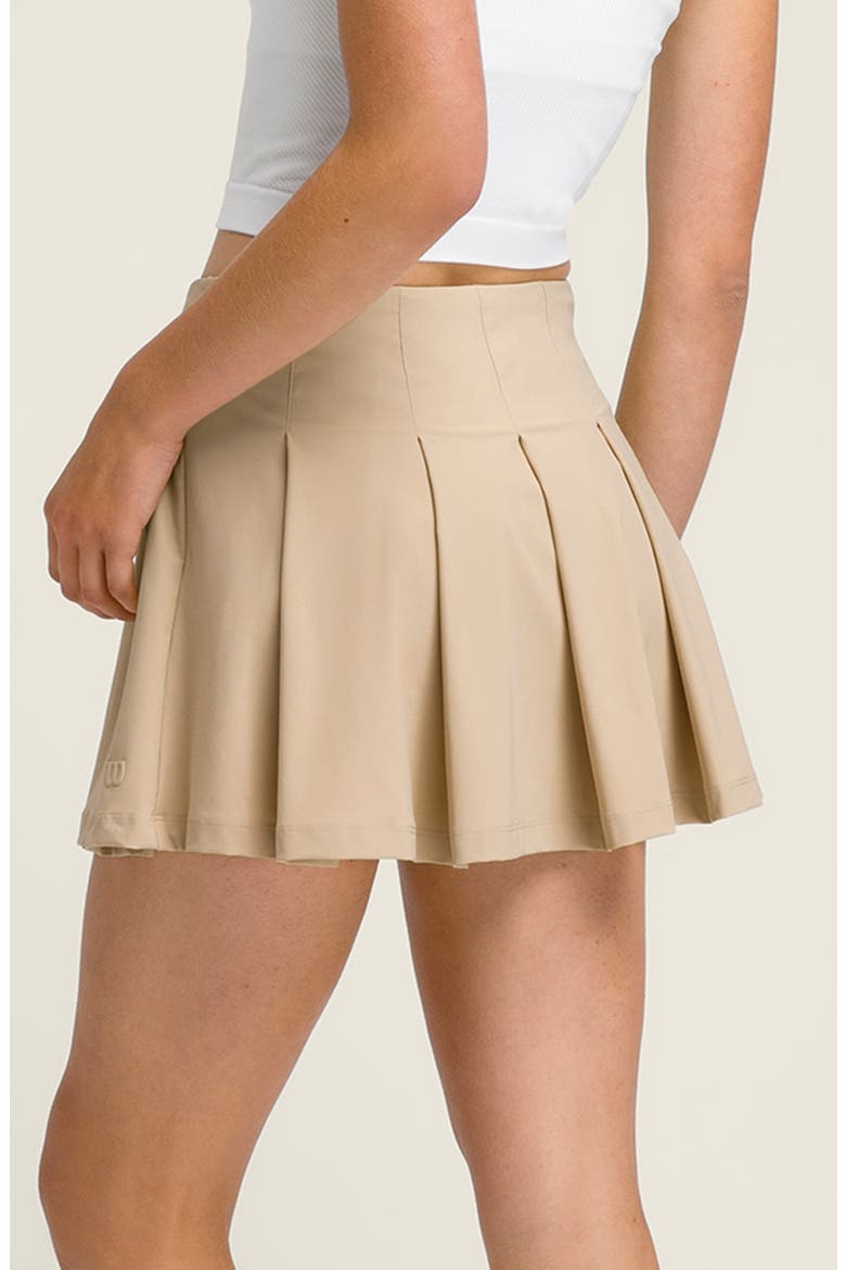 Classic Pleated Performance Miniskirt, Alternate, color, SAFARI
