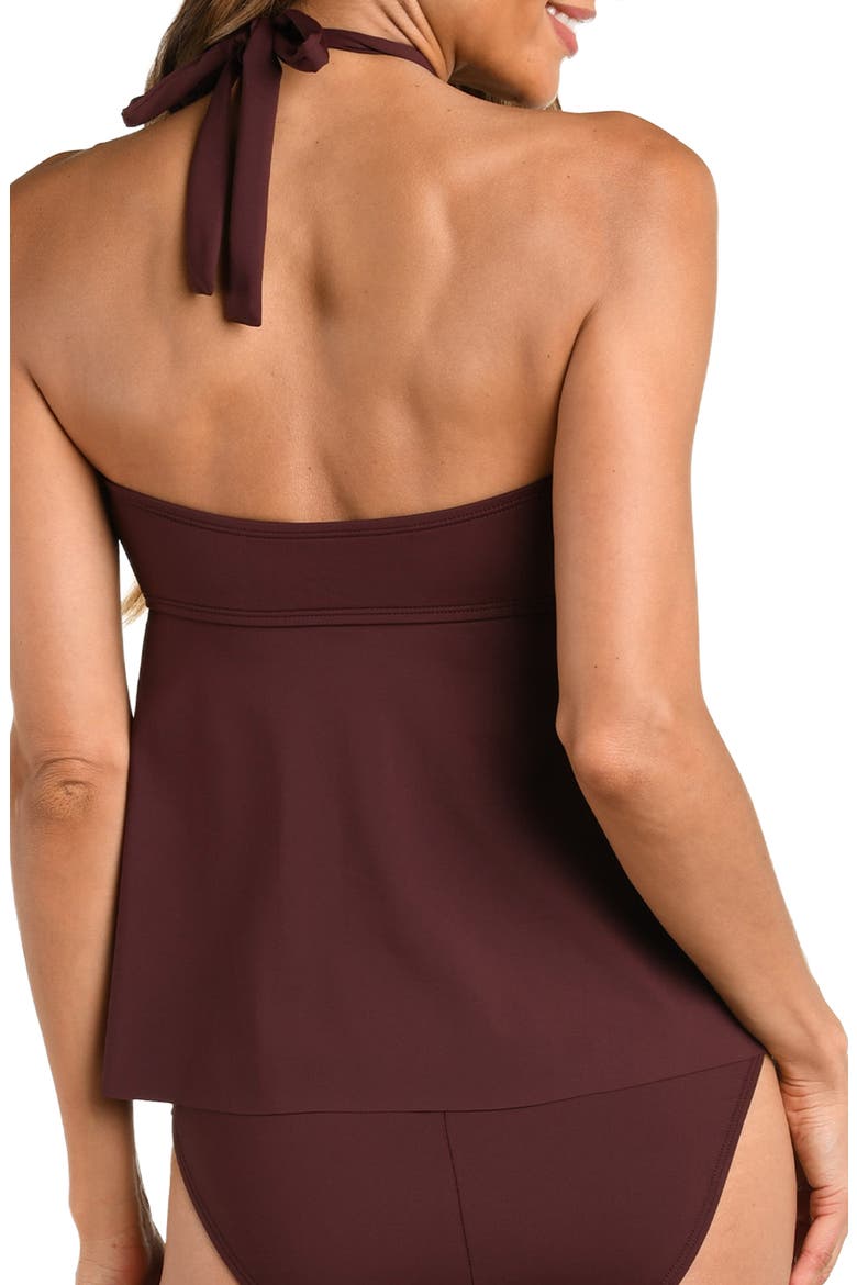 Island Flyaway Tankini Top, Alternate, color, JAVA