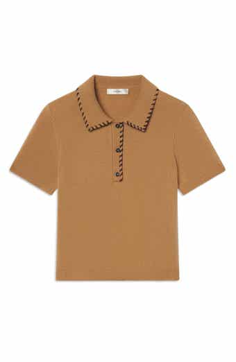Leather Whipstitch Wool & Cashmere Sweater