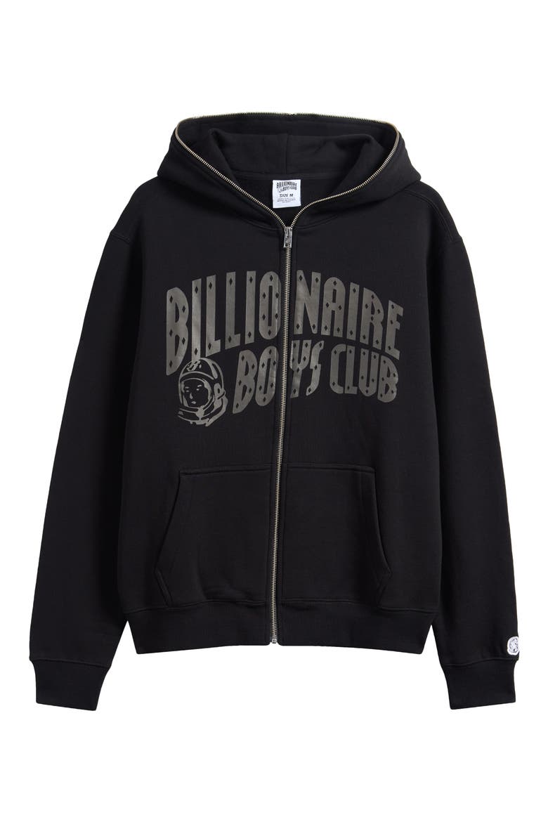 Curve Graphic Zip Hoodie, Alternate, color, BLACK
